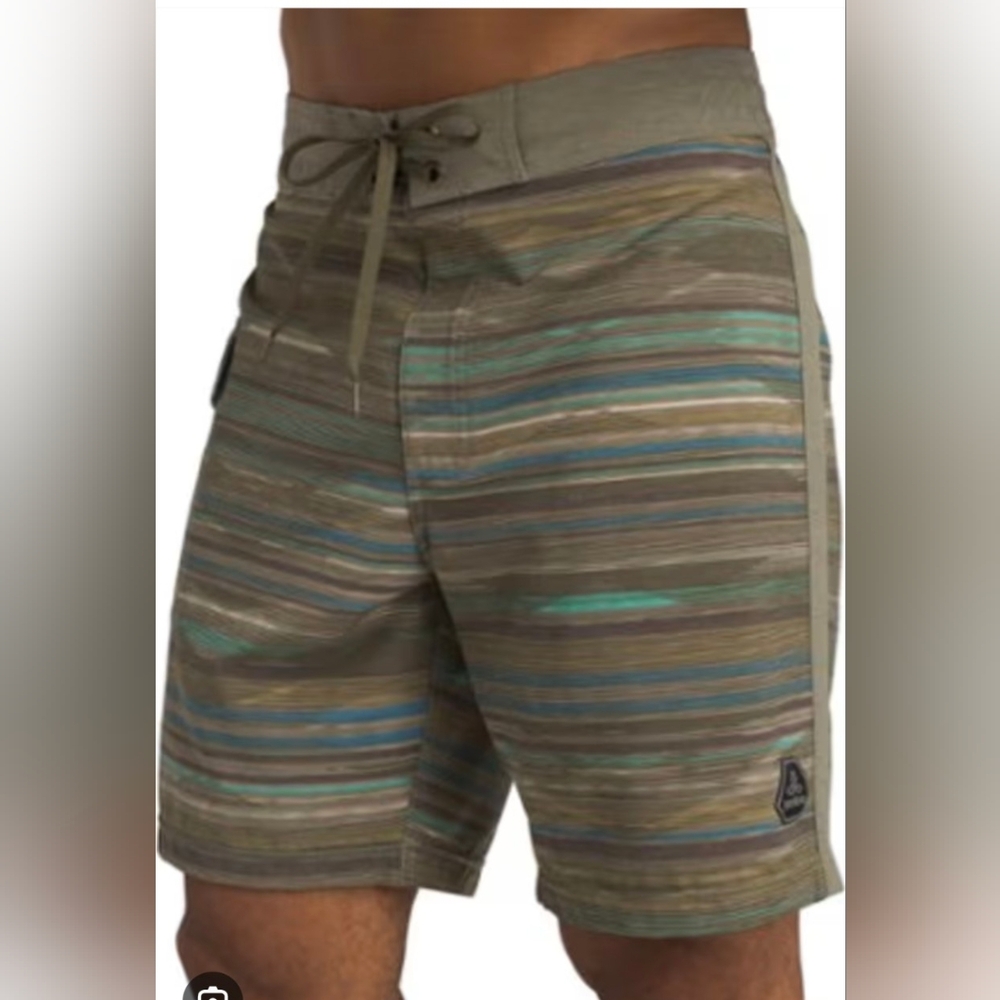 Prana Multicolor Striped Board Shorts